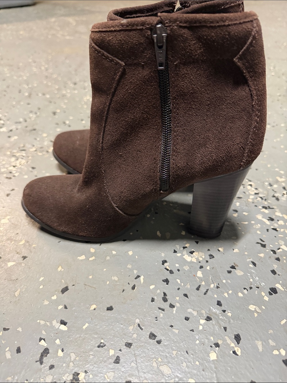 Women’s Brown Suede Block Heel Ankle Boots